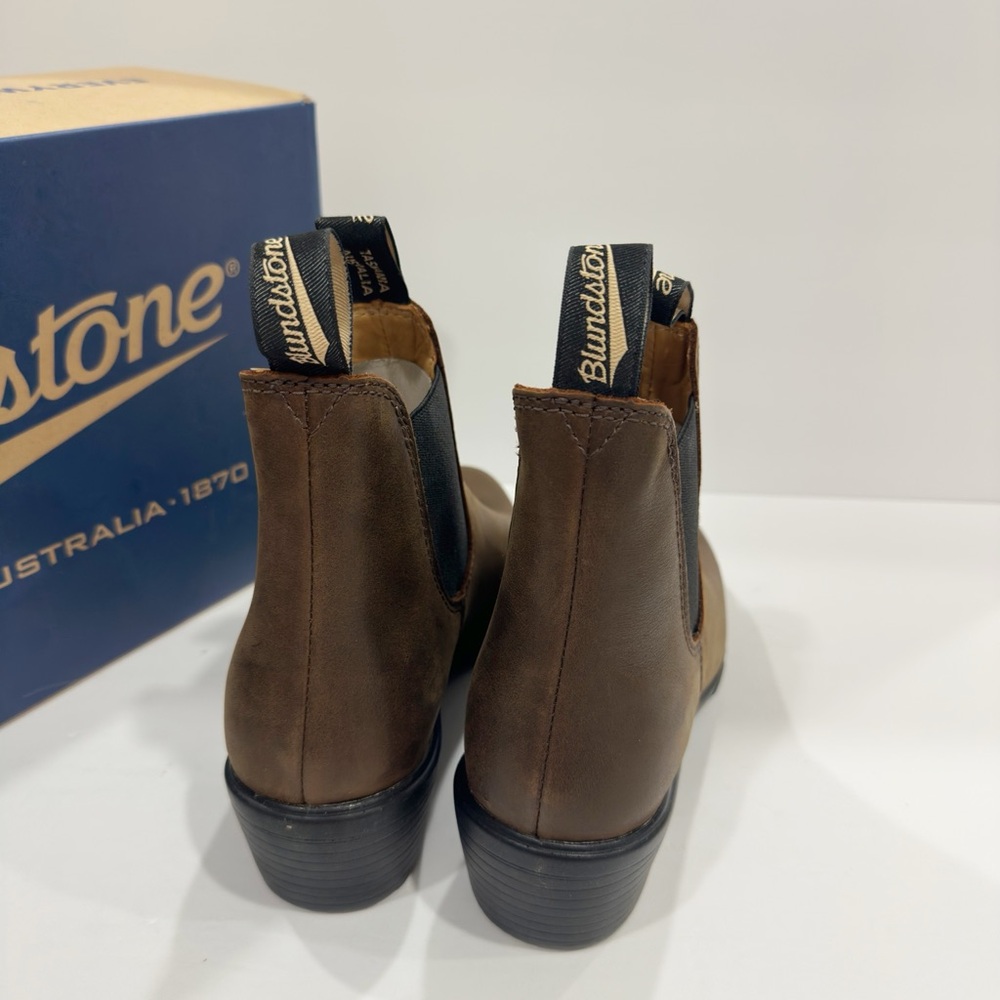 Blundstone 1673 Antique Brown Leather Heel Chelsea Ankle Women’s Boots - Picture 4 of 9